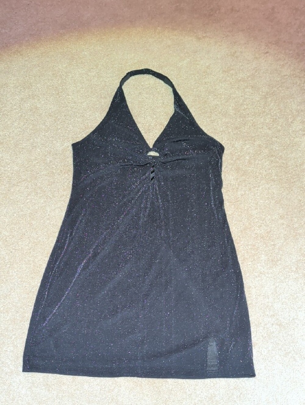 Women's Halter Sparkle Dress - Black
